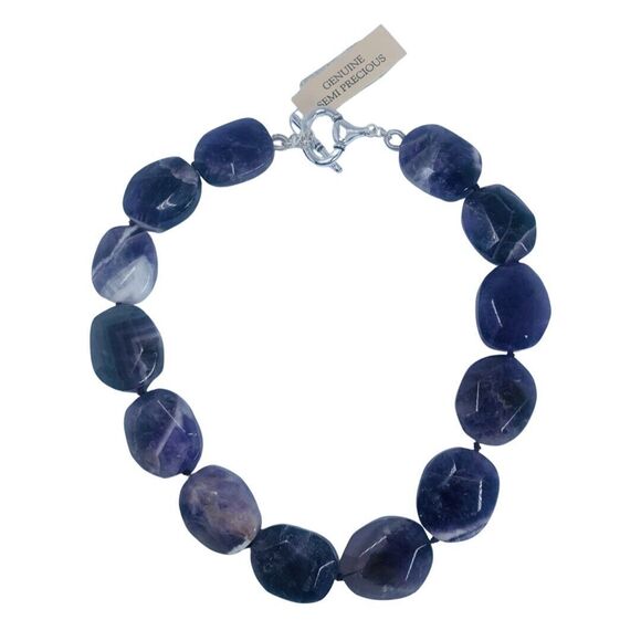 Ralph Lauren Purple Amethyst Chunky Necklace 18" Natural Stone 184 grams Bold - Picture 7 of 10